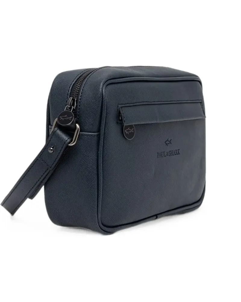 Paul & Shark logo-detail zip-fastening clutch bag - Blau Blau