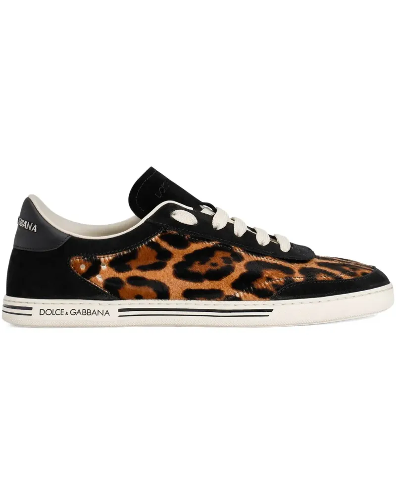 Dolce & Gabbana Sneakers mit Leoparden-Print - Braun Braun