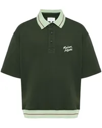 Kitsuné Poloshirt mit Logo-Stickerei Grün