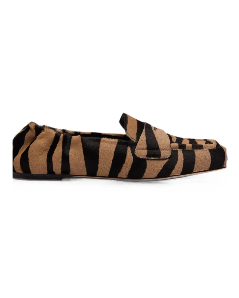 Stuart Weitzman Bryant zebra-print loafers - Braun Braun