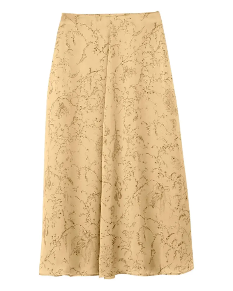 Fabiana Filippi Midirock mit Blumen-Print - Gelb Gelb