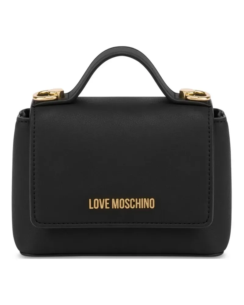 Moschino Handtasche mit Logo-Schriftzug - Schwarz Schwarz
