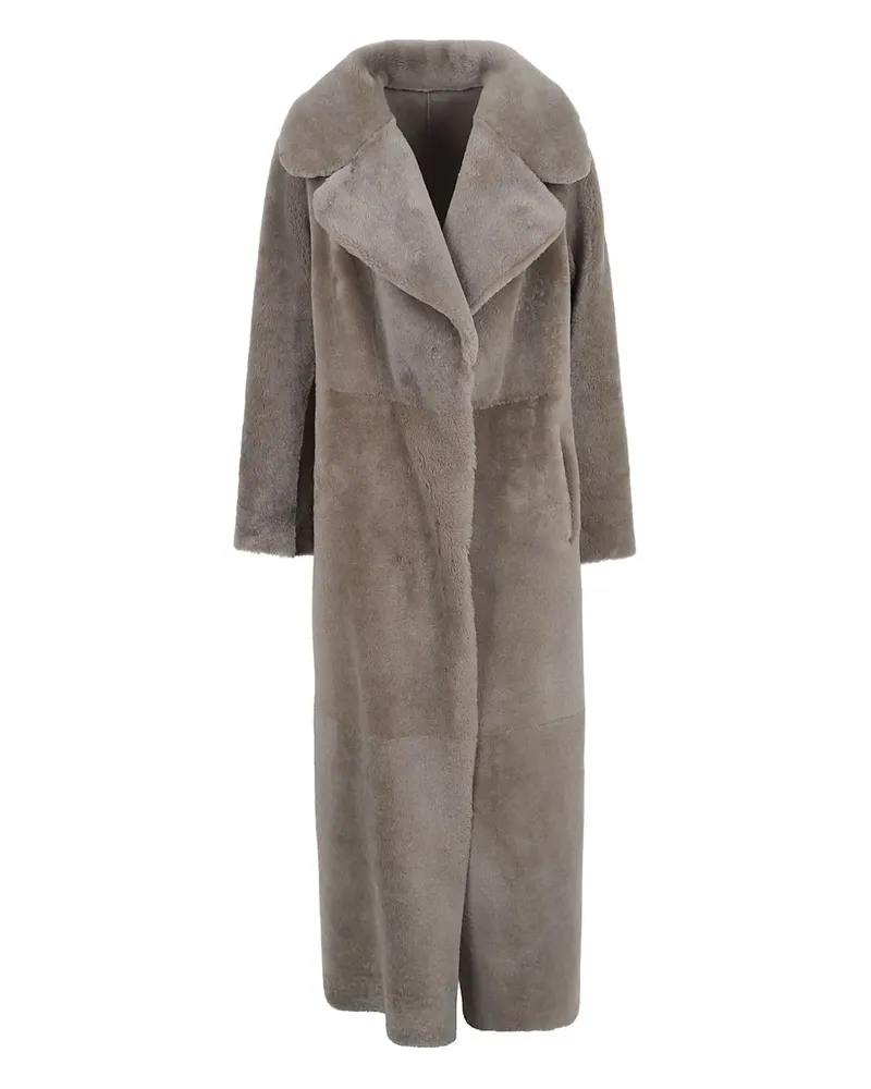 Salvatore Santoro Mantel mit Kragenschal - Grau Grau