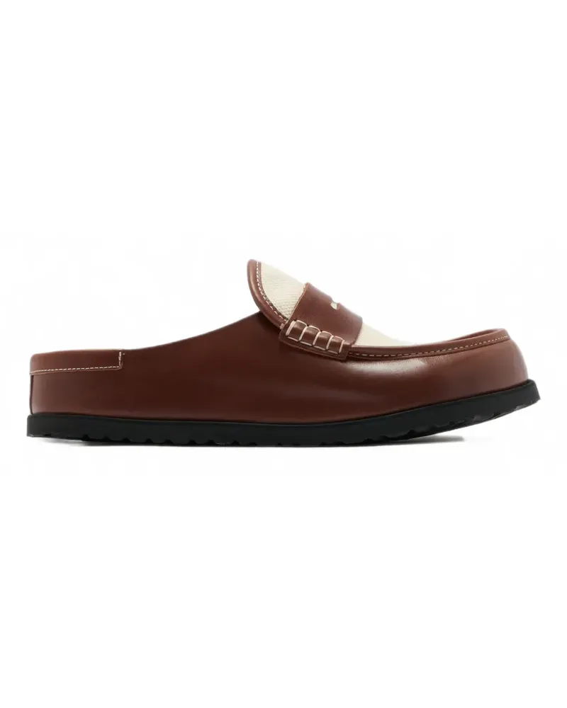 Birkenstock Naples Canvas leather-trim loafer - Braun Braun
