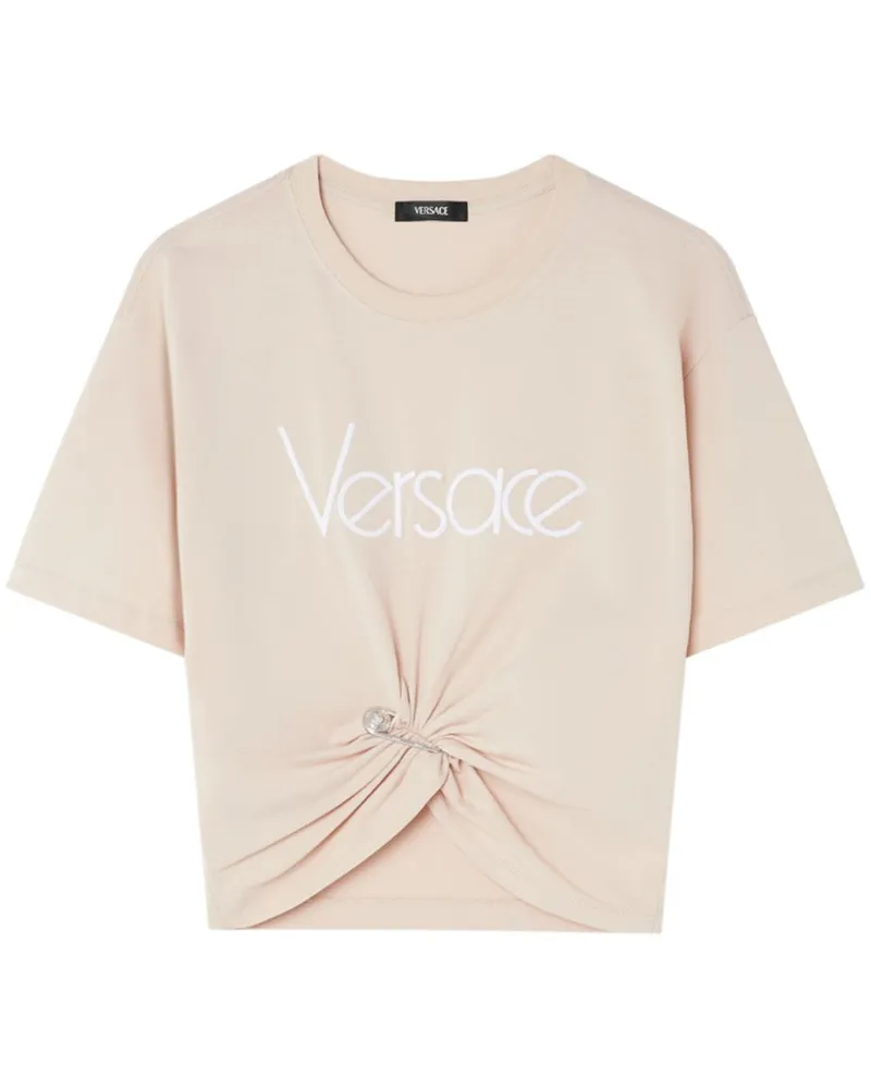 Versace T-Shirt mit Sicherheitsnadel - Nude Nude