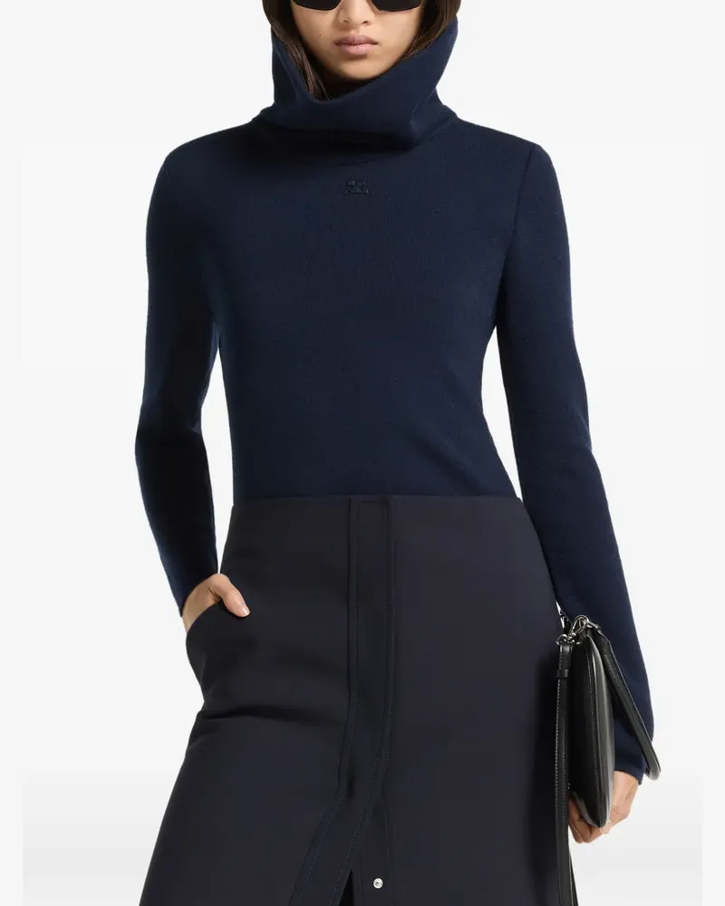 Courrèges Pullover mit Stehkragen - Blau Blau