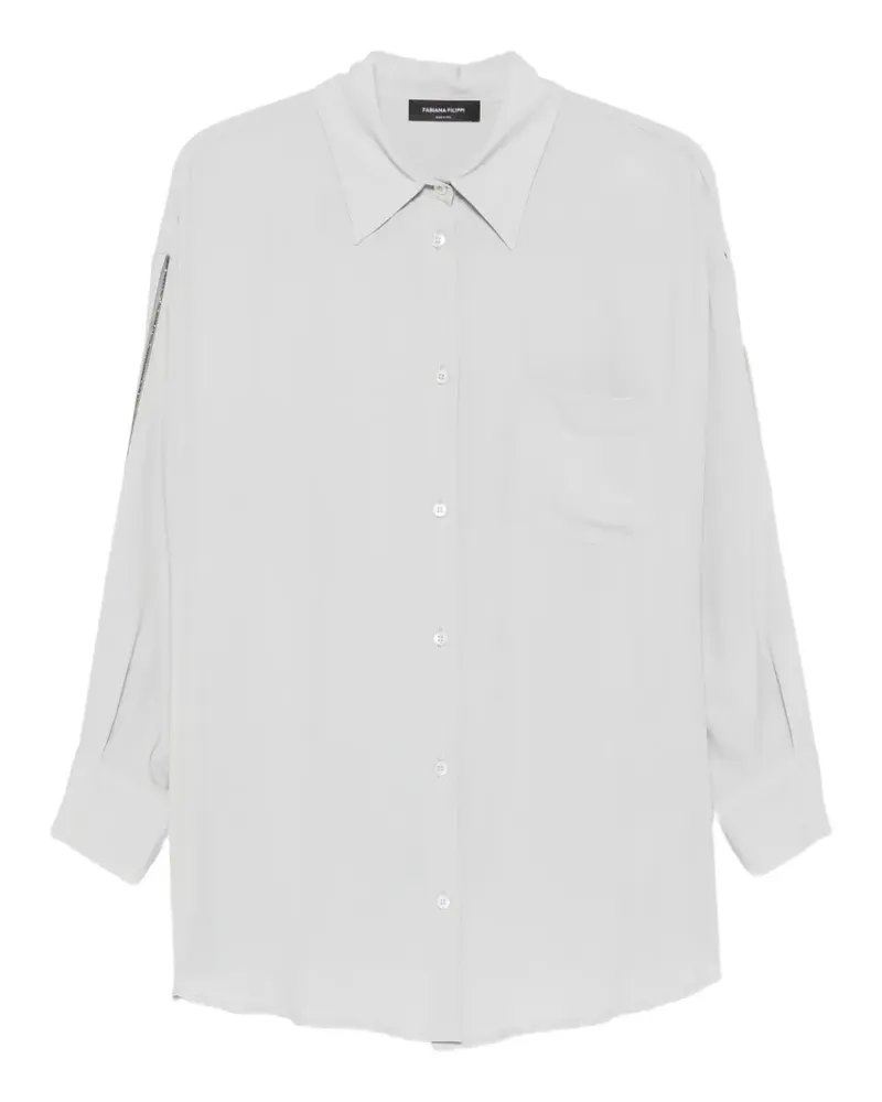 Fabiana Filippi chain-embellished long-sleeve shirt - Grau Grau