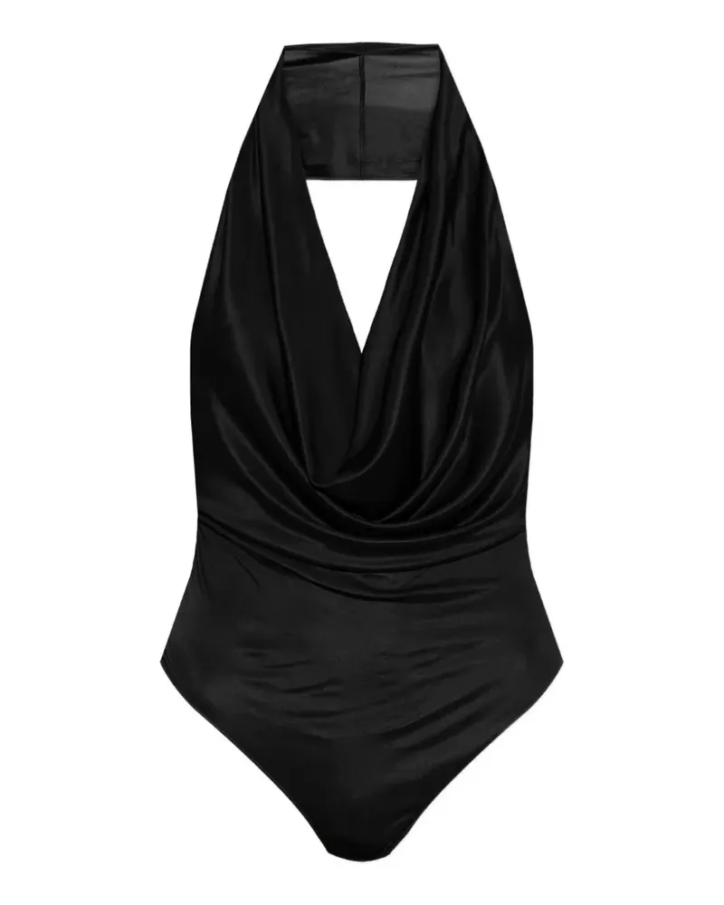Dsquared2 halterneck draped bodysuit - Schwarz Schwarz