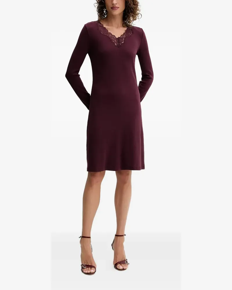 Twin-Set Kleid mit Spitzenbesatz - Rot Rot