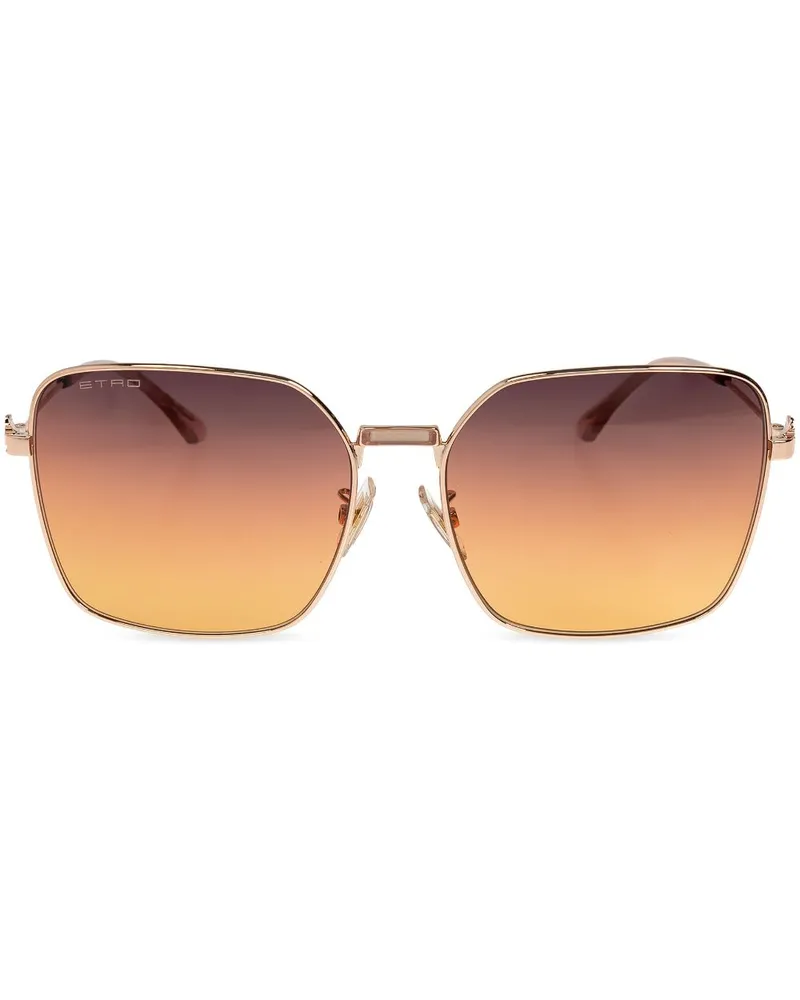 Etro Sonnenbrille mit Pegaso-Schild - Gold Gold