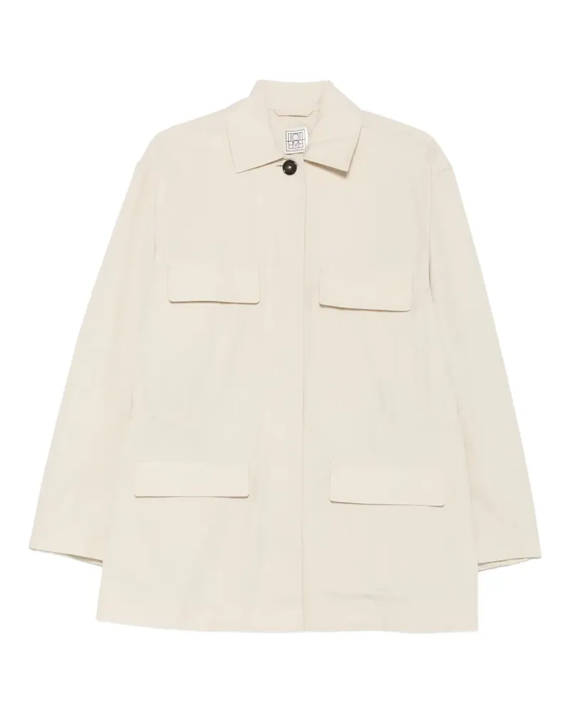 Totême flap-pocket coat - Nude Nude