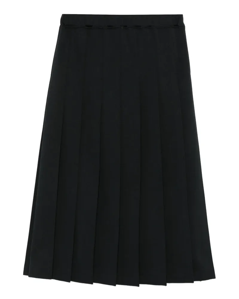 Comme des Garçons Midirock mit Falten - Schwarz Schwarz