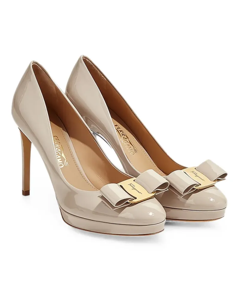 Ferragamo Pumps mit Vara-Schleife - Nude Nude
