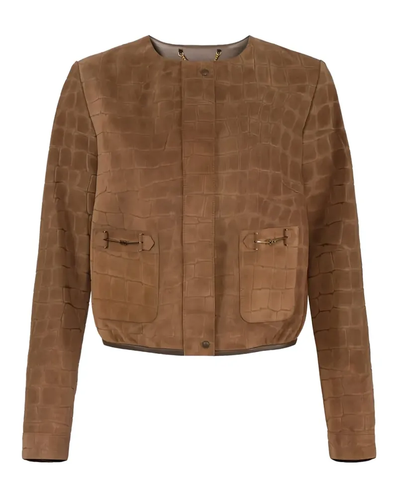 Elisabetta Franchi horsebit-detail jacket - Braun Braun
