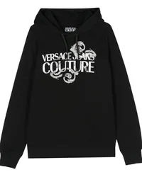 Versace Jeans Hoodie mit Logo-Print Schwarz