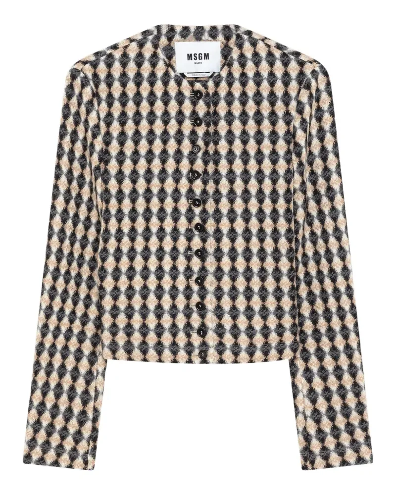 MSGM Jacke mit Rautenmuster - Nude Nude