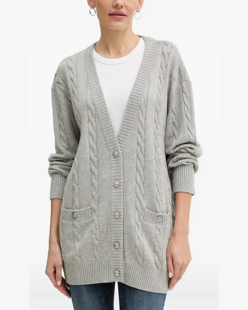 Guess cable-knit button cardigan - Grau Grau