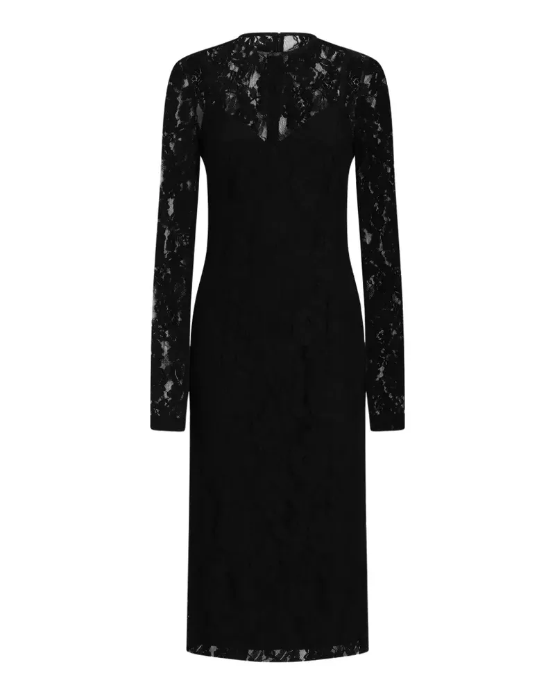 Dolce & Gabbana Midikleid aus Spitze - Schwarz Schwarz