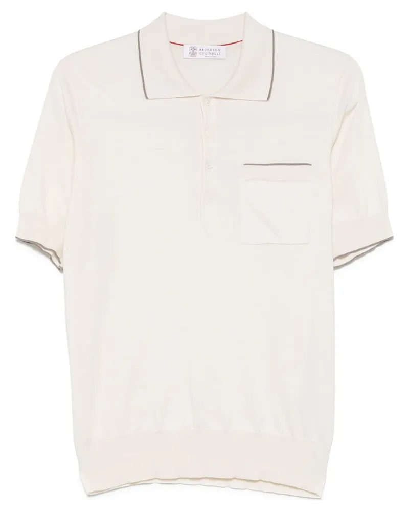 Brunello Cucinelli Poloshirt mit Kontrastdetails - Nude Nude