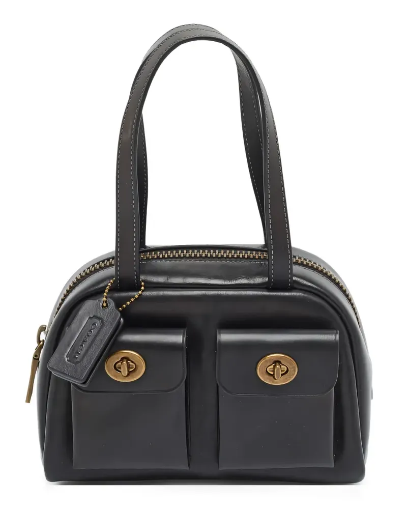 Coach Twin Turnlock leather satchel bag - Schwarz Schwarz