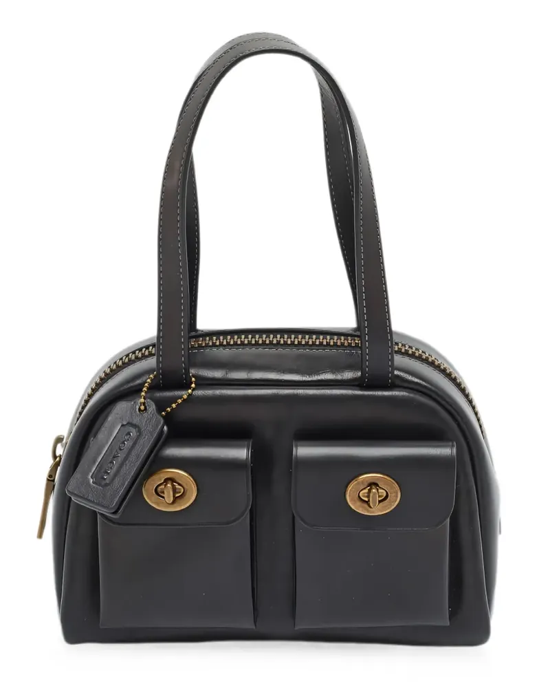 Coach Twin Turnlock leather satchel bag - Schwarz Schwarz