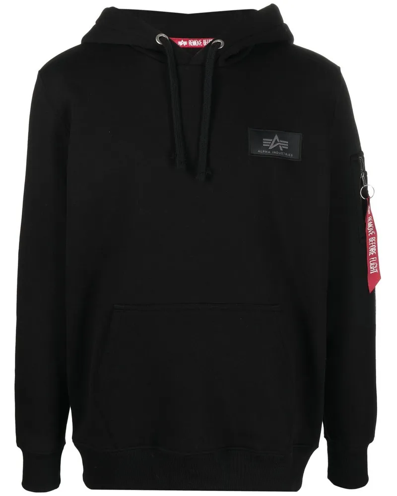 Alpha Industries Hoodie mit Logo-Print Schwarz