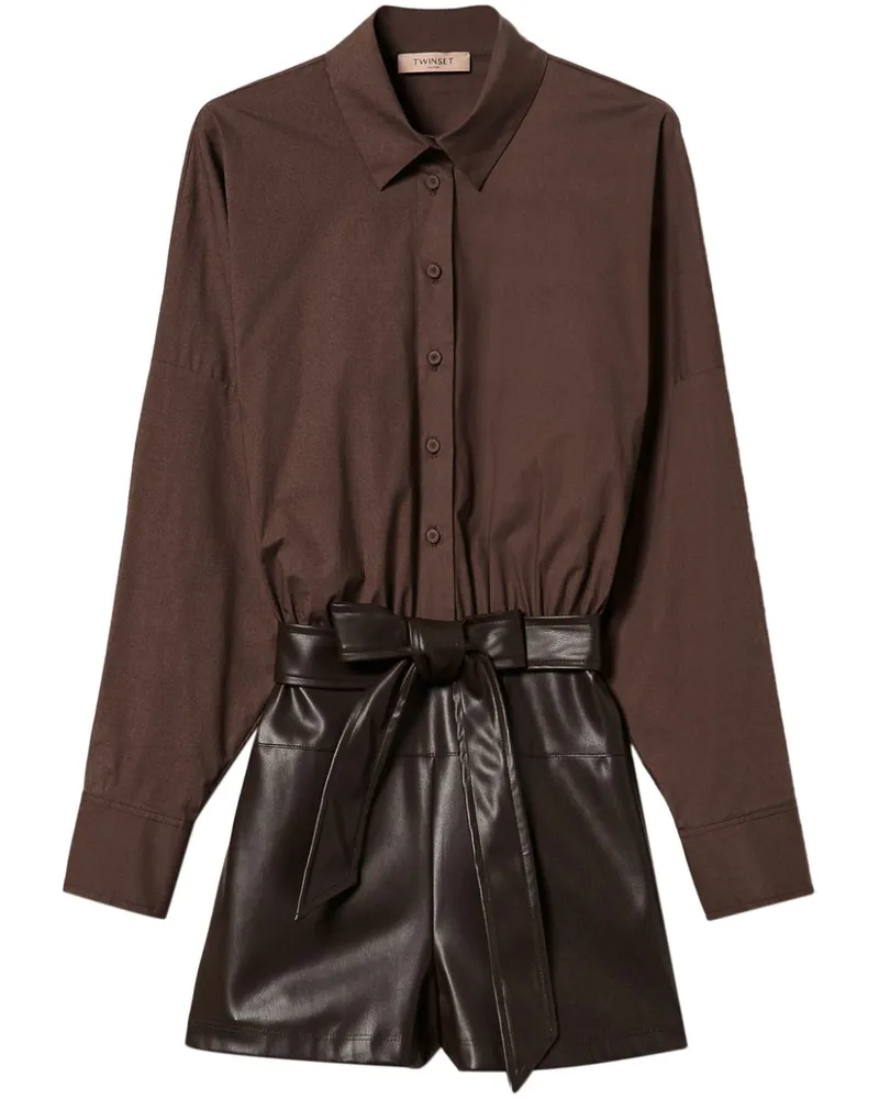 Twin-Set Jumpsuit mit Gürtel - Braun Braun