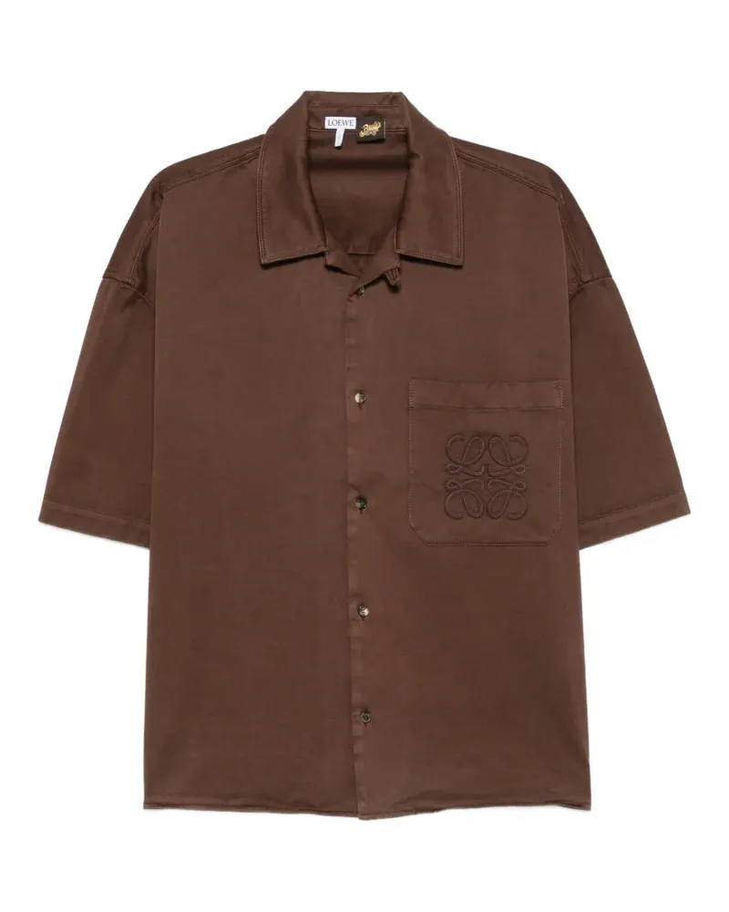 Loewe x Paula's Ibiza anagram-embroidered short-sleeve shirt - Braun Braun