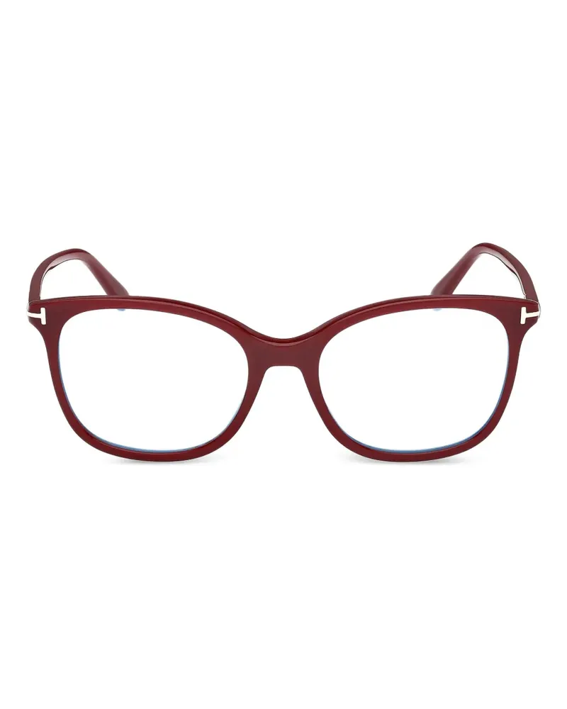 Tom Ford Runde Brille mit Scharnier-Detail - Rot Rot