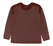 Gestreifter Kaschmirpullover - Rot