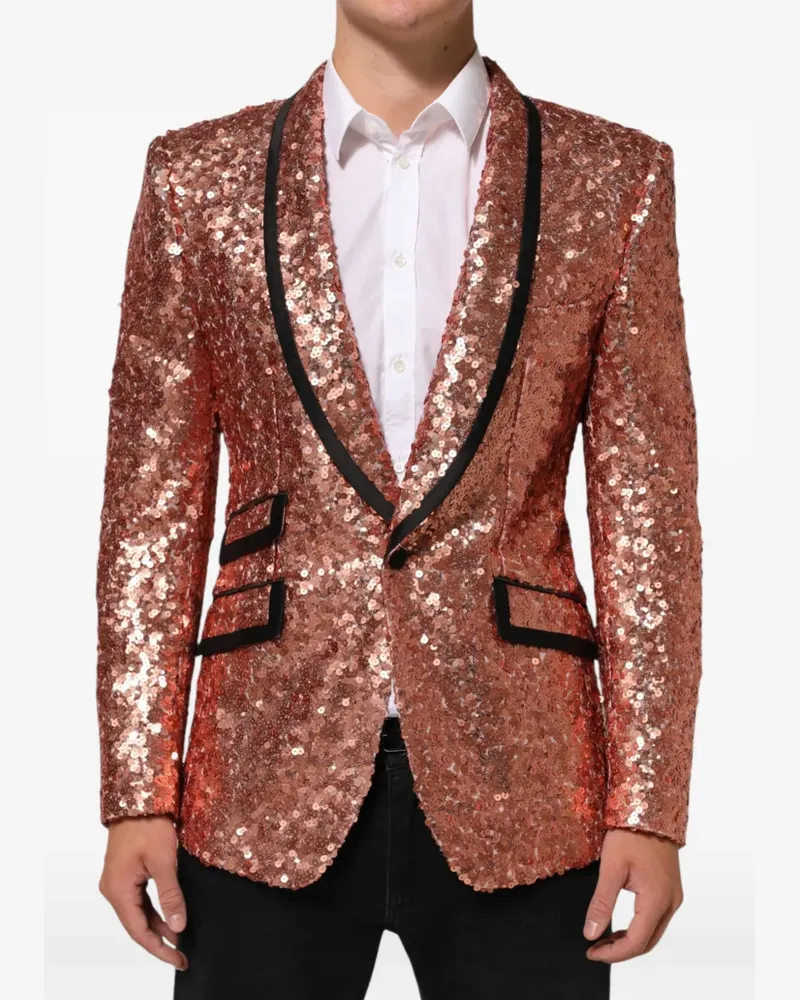 Dolce & Gabbana Sicilia Blazer mit Pailletten - Rosa Rosa