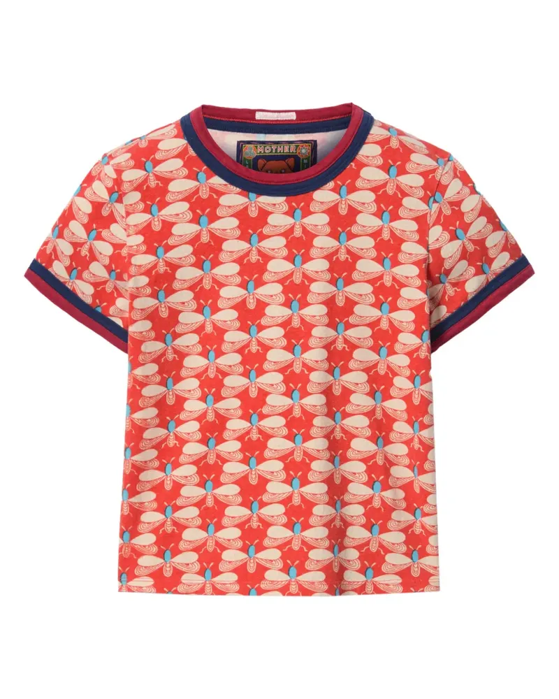 La DoubleJ x Mother Itty Bitty Double Binding Ringer T-Shirt - Orange Orange