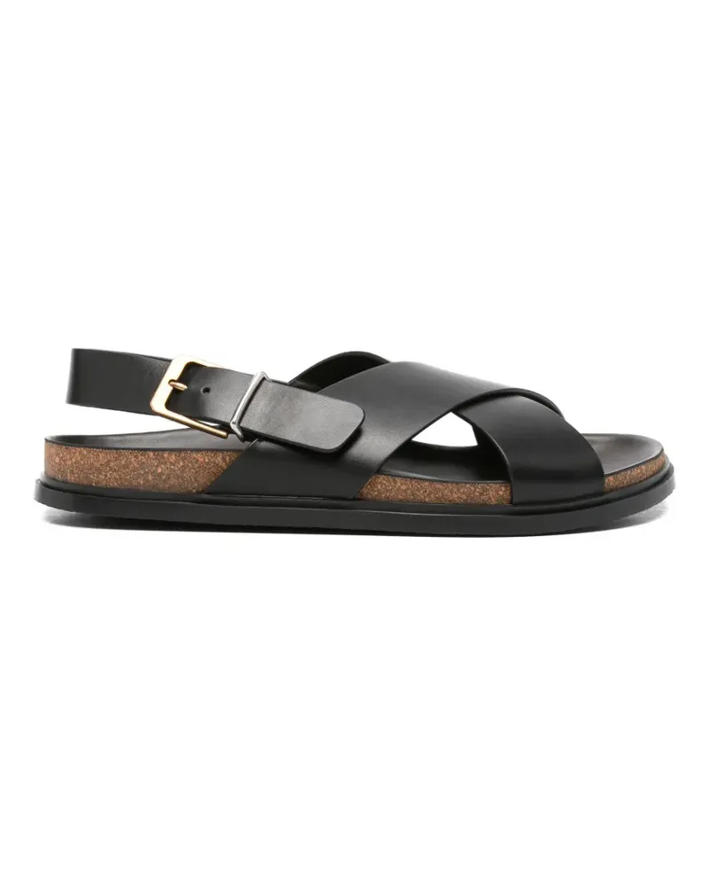 The Row buckle-fastening crossover-strap sandals - Schwarz Schwarz