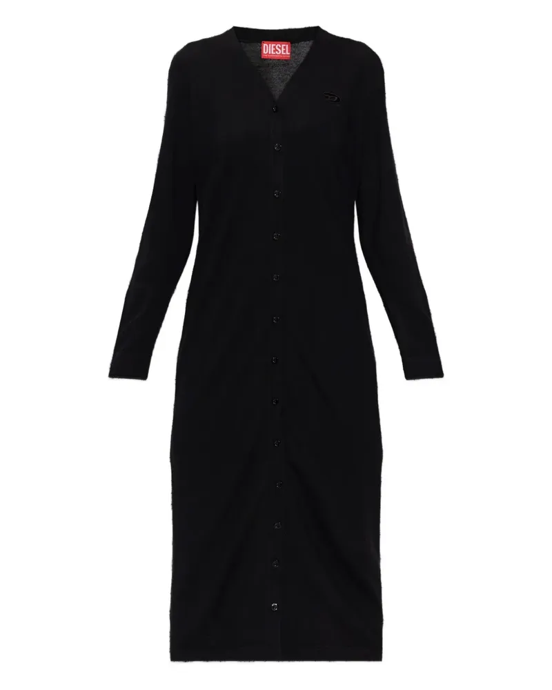 Diesel M-Alinesa Strickmantel mit Knöpfen - Schwarz Schwarz