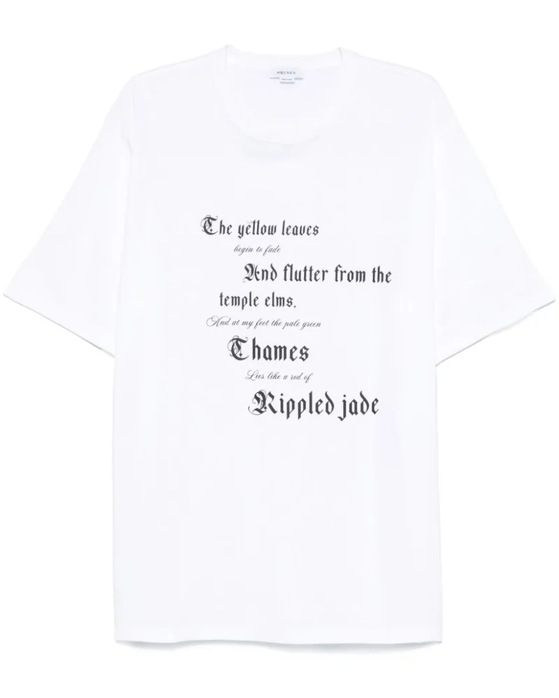 Alexander McQueen T-Shirt mit Text-Print Weiß