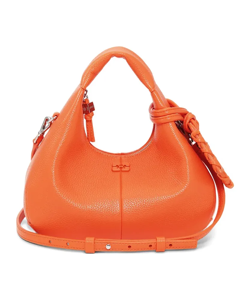 Ganni Mini Tote Bag aus strukturierem Leder - Orange Orange