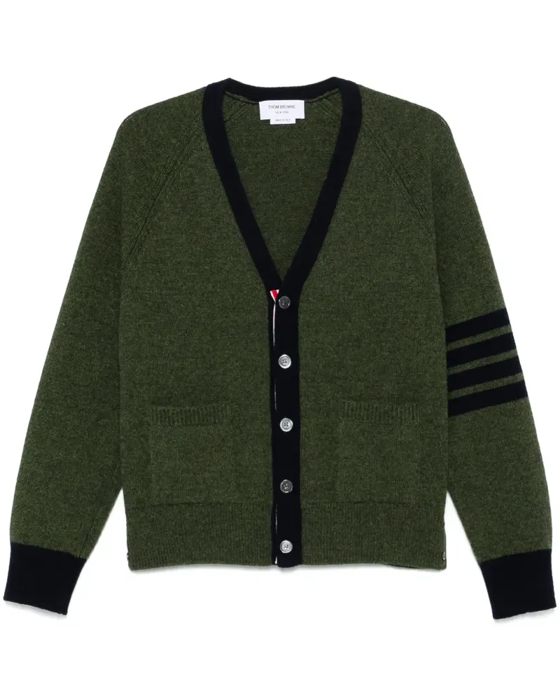Thom Browne 4 Bar Stripe Shetland Wollcardigan - Grün Grün