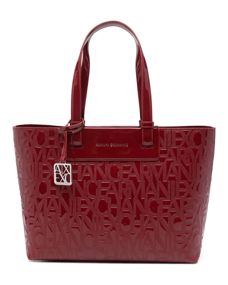 Armani Exchange Shopper mit Logo-Prägung - Rot Rot