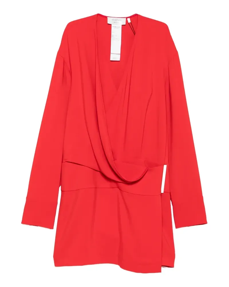 SPORTMAX Etere wrap-style long-sleeve mini dress - Rot Rot