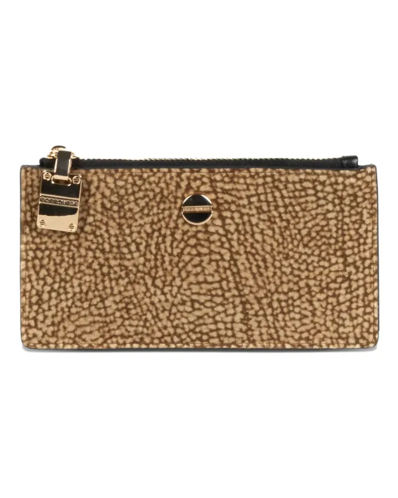 Borbonese medium top-zip card wallet - Braun Braun