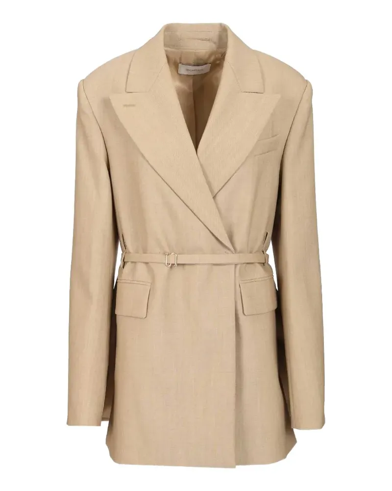 SPORTMAX belted double-breasted blazer - Nude Nude