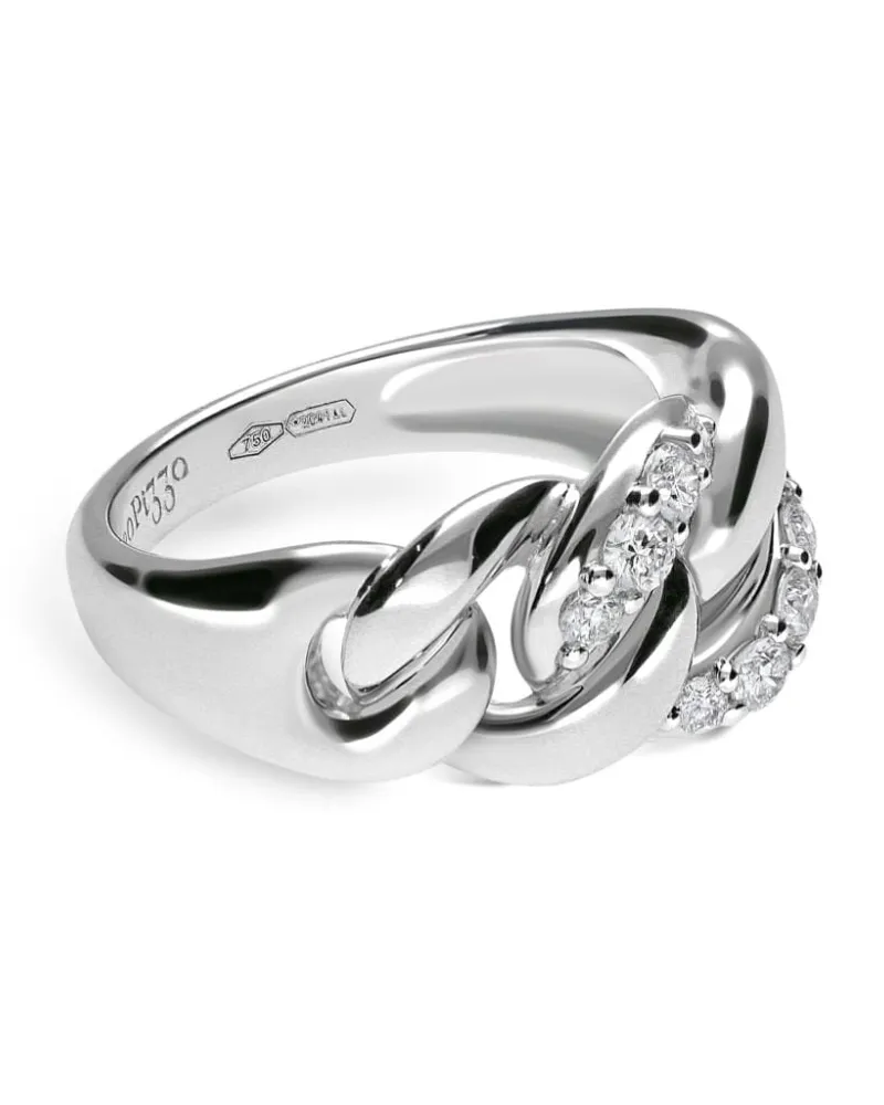 LEO PIZZO 18kt Weißgoldring mit Diamanten - Silber Silber