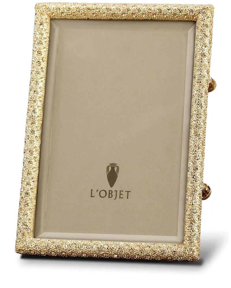 L’OBJET Eckiger Swarovski-Bilderrahmen mit Pavé-Fassung - Gold Gold
