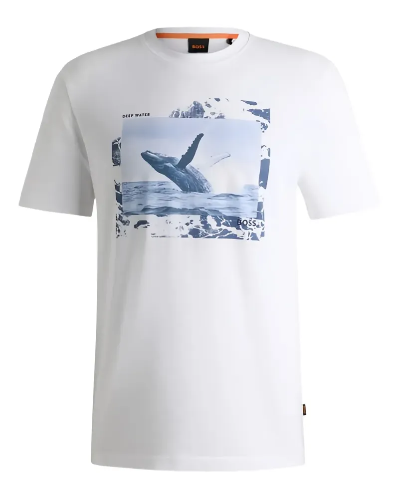 HUGO BOSS T-Shirt mit grafischem Print - Weiß Weiß