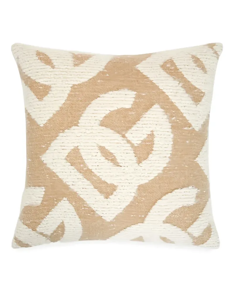 Dolce & Gabbana logo-patterned cushion - Nude Nude