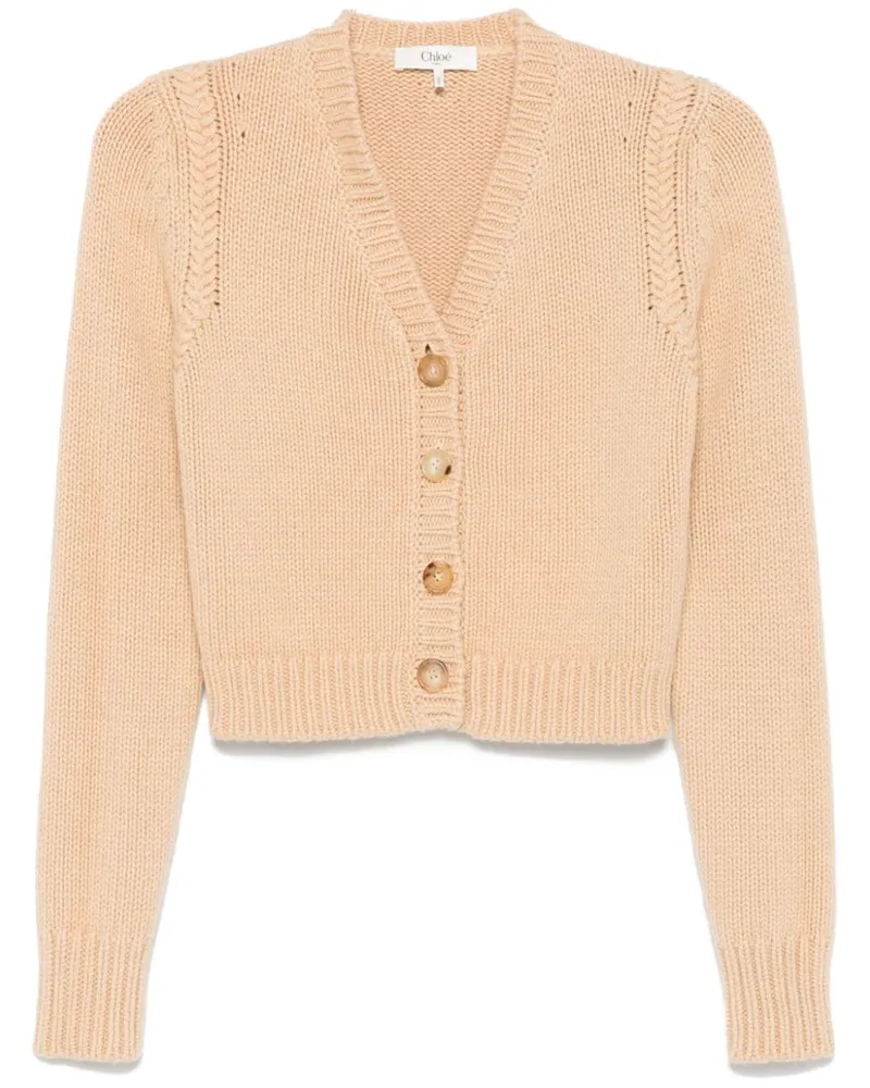Chloé Cardigan mit V-Ausschnitt - Nude Nude
