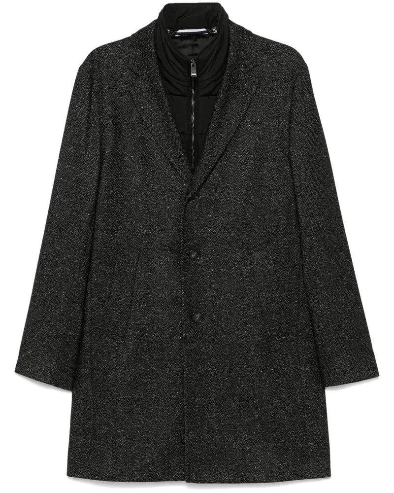 HUGO BOSS Mantel mit Kontrasteinsätzen - Schwarz Schwarz