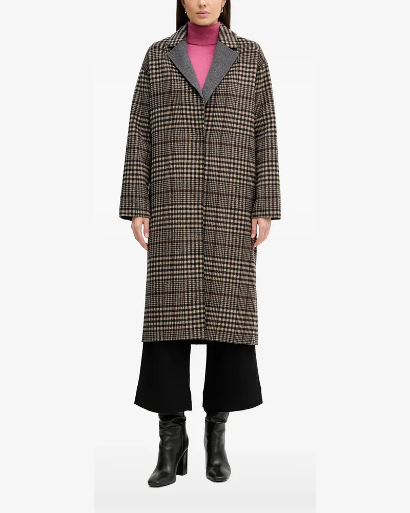 Joseph Ribkoff Karierter Mantel mit Kragen - Nude Nude