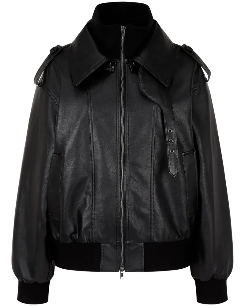 STUDIO TOMBOY Bomberjacke aus Faux-Leder - Schwarz Schwarz