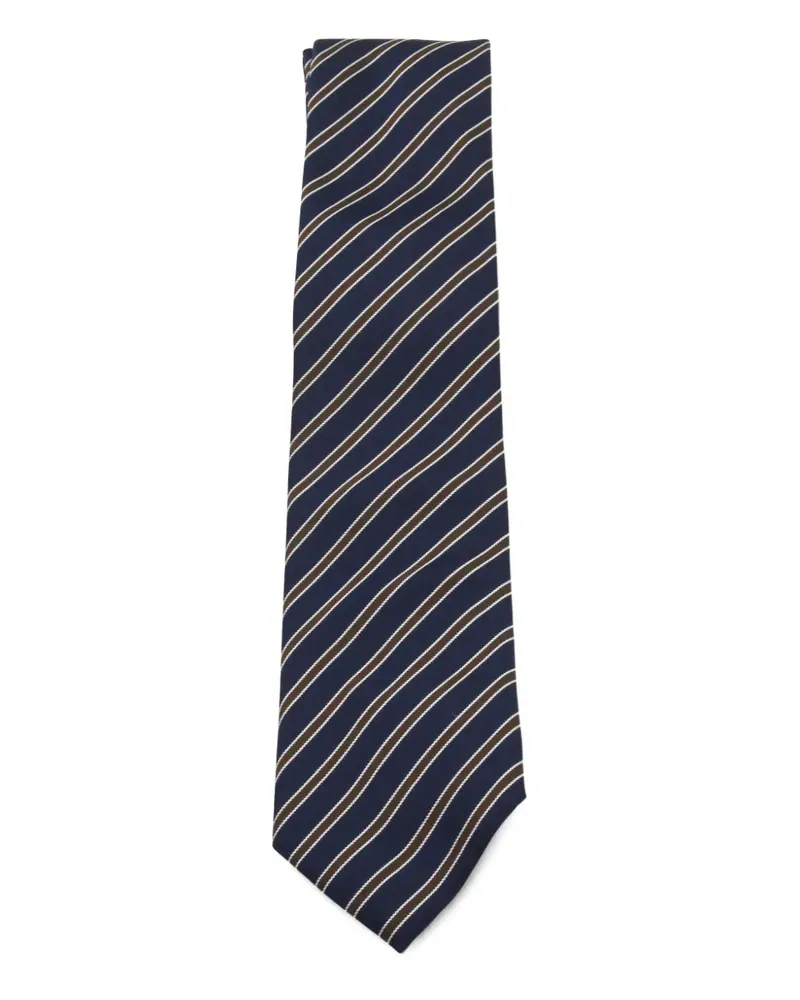 Ermenegildo Zegna Krawatte mit diagonalen Streifen - Blau Blau